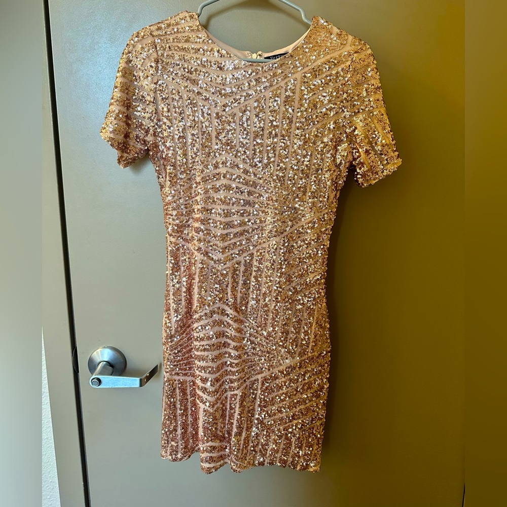 Verty Gold Sequin Dress